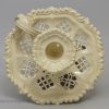 Creamware pottery pierced chamber stick, circa 1920