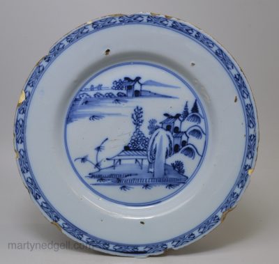 Liverpool delft plate, circa 1750