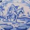 Dutch Delft biblical tile, The Disobedient Prophet, circa 1750