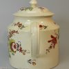Creamware pottery teapot painted with overglaze enamels, circa 1780