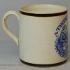 Pearlware pottery child's mug 'A TRIFLE FOR JOHN', circa 1820