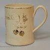 Creamware pottery mug 'PHEBY THOMAS 1791'