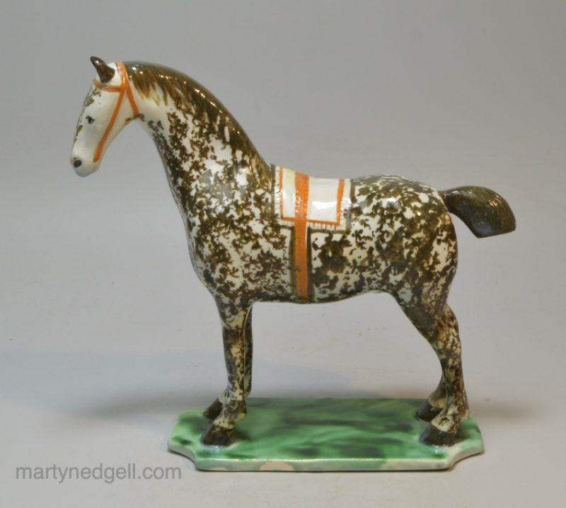 Prattware pottery horse, circa 1820