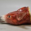 English porcelain fox head stirrup cup, circa 1830