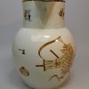 Large prattware pottery farming jug, circa 1820