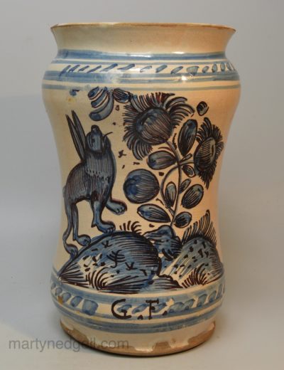 North Italian albarello, circa 1680, probably Laterza