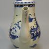 Small pearlware coffee pot decorated with blue under the glaze, circa 1790