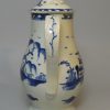 Small pearlware coffee pot decorated with blue under the glaze, circa 1790