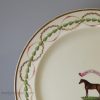 Creamware pottery plate painted with the famous race horse 'HIGH FLYER', circa 1793 Neale & Co