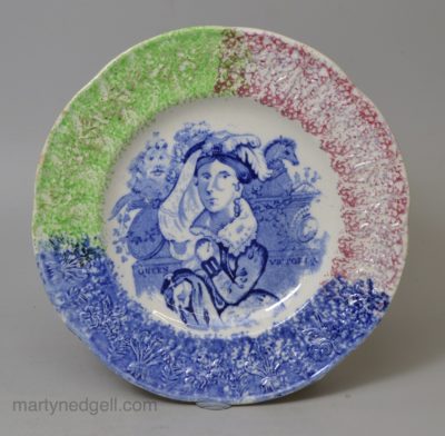 Commemorative pearlware plate 'Queen Victoria', circa 1840