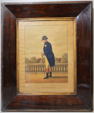 Hand coloured print of George III, circa 1812