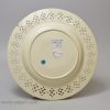 Small pierced creamware pottery plate, circa1780