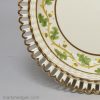 Set of 4 Creamware pottery arcaded plates painted with oak leaves and acorns, circa 1820