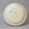 Set of 4 Creamware pottery arcaded plates painted with oak leaves and acorns, circa 1820