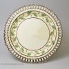 Set of 4 Creamware pottery arcaded plates painted with oak leaves and acorns, circa 1820
