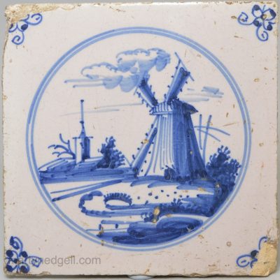 Dutch Delft tile, circa 1750