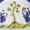 Large prattware pottery plaque moulded with classical figures, circa 1820