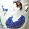 Large pearlware pottery jug moulded with 'Shakespeare Poet, Spendthrift and The Miser, circa 1800