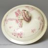 Creamware pottery teapot decorated with puce enamels, circa 1770