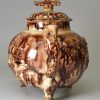 Creamware pottery teapot decorated with Whieldon type colours under the glaze, circa 1770