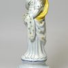 Perarlware pottery figure of Summer decorated with colours under the glaze, circa 1820