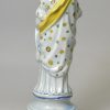 Perarlware pottery figure of Summer decorated with colours under the glaze, circa 1820