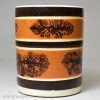 Mochaware mug, creamware pottery with dendritic decoration, circa 1820