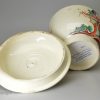 English creamware pottery sugar pot and cover decorated in the Netherlands, circa 1780