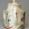 English creamware pottery teapot decorated in the Netherlands, circa 1780