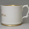 English porcelain mug 'A. E. Saxton', circa 1840