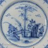 London delft plate decorated in blue, circa 1750