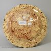 Creamware plate decorated with Whieldon type colours under the glaze, circa 1770