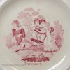 Pearlware pottery child's plate 'THE CHAISE', circa 1840