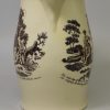 Creamware pottery jug decorated with prints 'THE ANGLERS' and 'The may-day of life is for pleasure', circa 1790