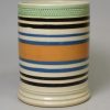 Mochaware pearlware mug decorated with bands of slip, circa 1820