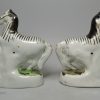 Pair of Victorian Staffordshire zebras, circa 1880