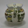 Pearlware pottery teapot decorated with Salopian type prints, circa 1820