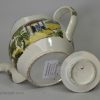 Pearlware pottery teapot decorated with Salopian type prints, circa 1820