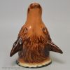 Buff pottery fox head stirrup cup, circa 1820