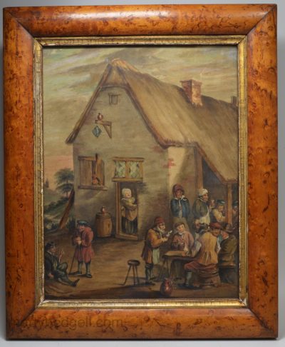 English watercolour of a pub, The Moon, circa 1820