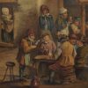 English watercolour of a pub, The Moon, circa 1820