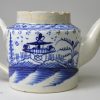 Pearlware pottery china glaze lidless teapot, circa 1800
