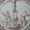 London delft biblical tile decorated with Christ being whipped, circa 1740