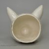 Pearlware pottery fox head stirrup cup, circa 1820