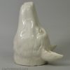 Pearlware pottery fox head stirrup cup, circa 1820