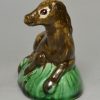 Creamware pottery figure of a horse decorated with colours under the glaze, circa 1790