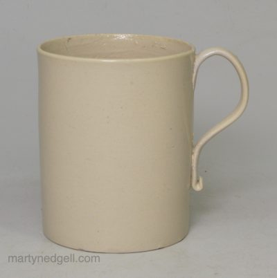 Staffordshire white saltglaze stoneware coffee can, circa 1750