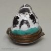 Bilston enamel rabbit patch box, circa 1780