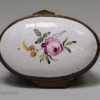 Bilston enamel rabbit patch box, circa 1780