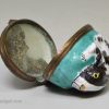 Bilston enamel rabbit patch box, circa 1780